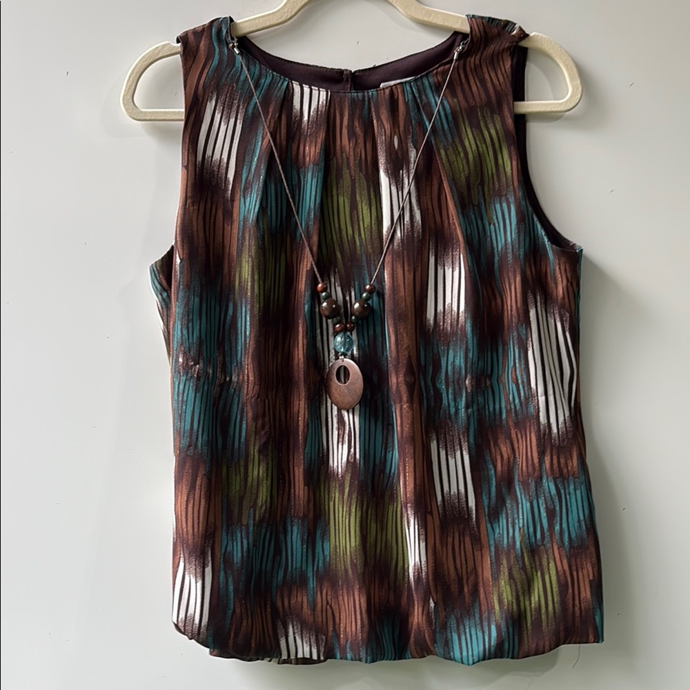 Elegant Multicolor Sleeveless Top, size Medium
